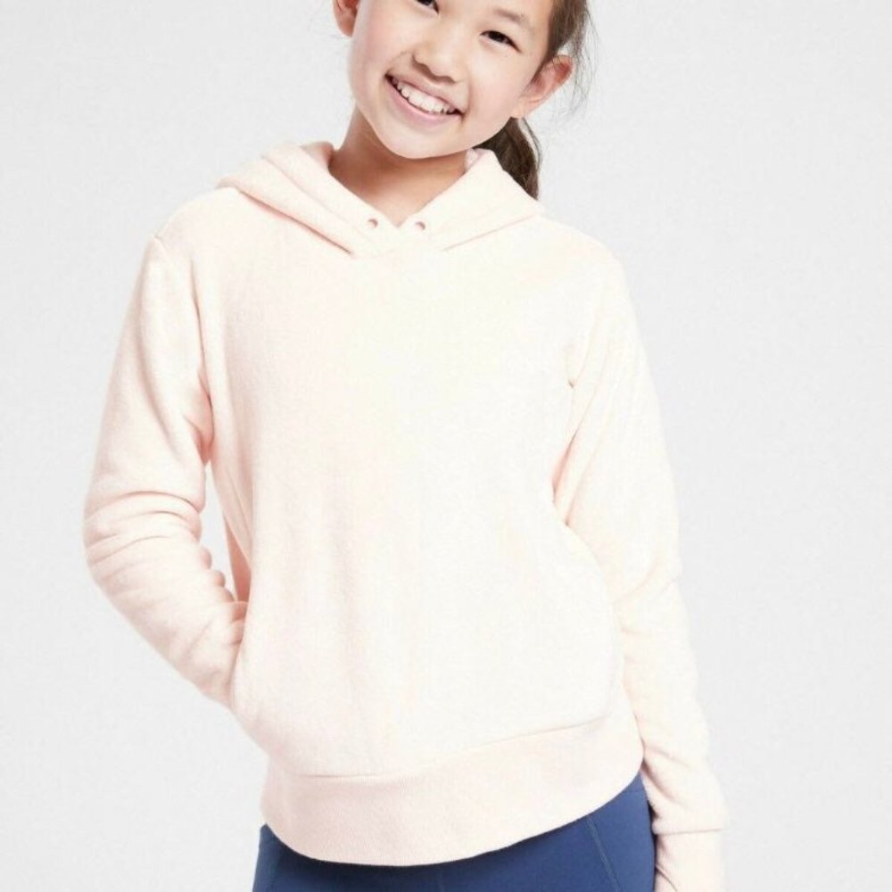 Athleta Girl feelin great plush pink hoodie XL
